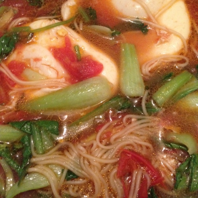 最家常的普通汤面——西红柿鸡蛋龙须面