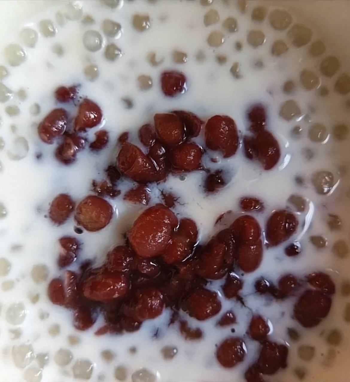 红豆椰汁牛奶西米露的做法 步骤9