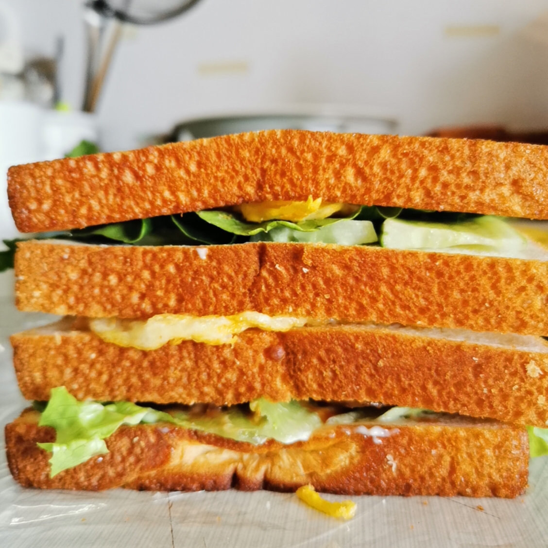 早餐三明治🥪在宿舍也能做（附包法）的做法 步骤13