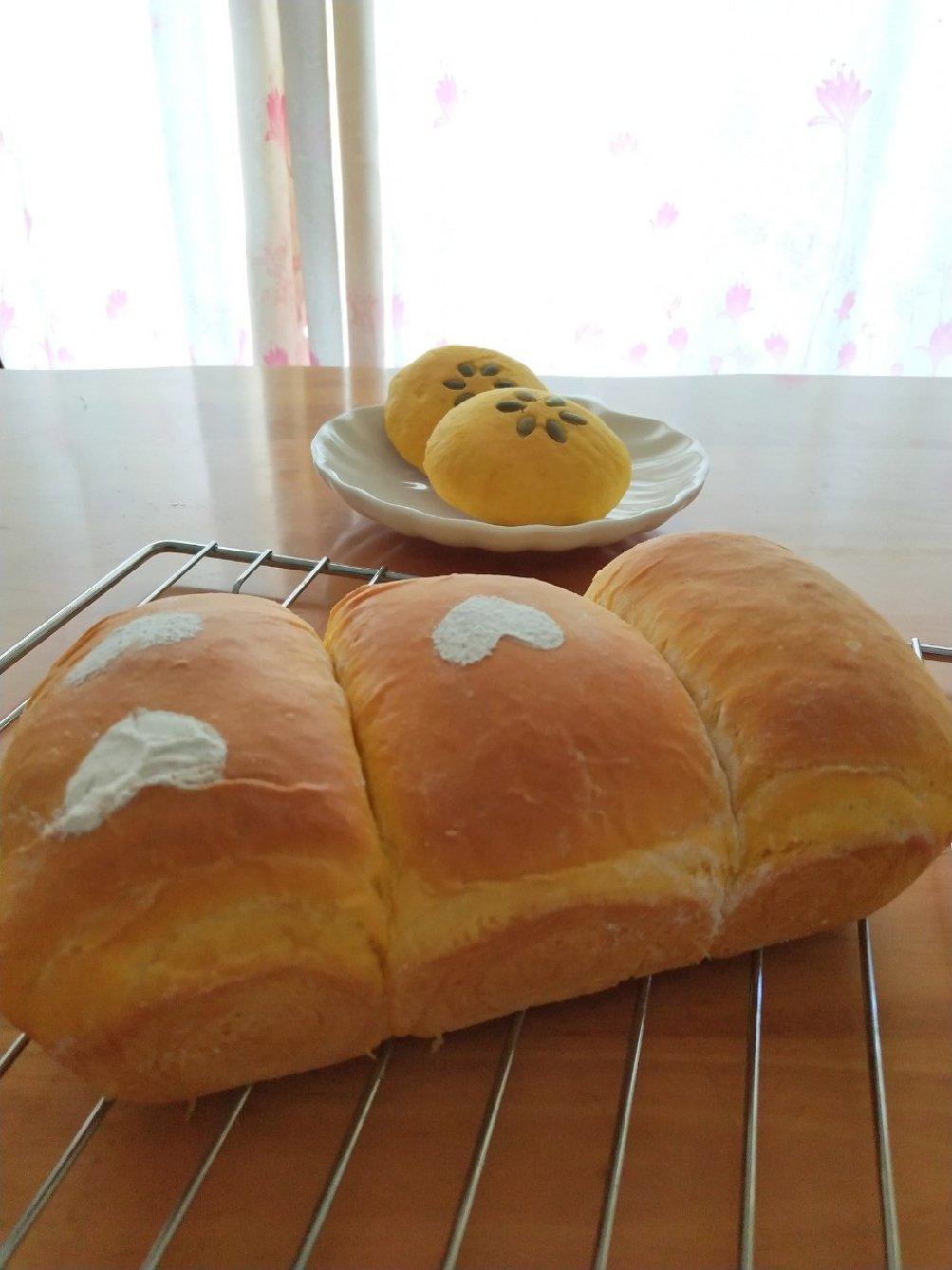 南瓜吐司，奶香南瓜吐司，极致柔软，直接法