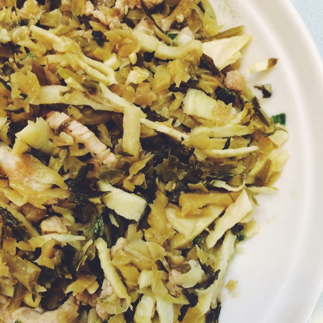 雪菜冬笋炒肉丝