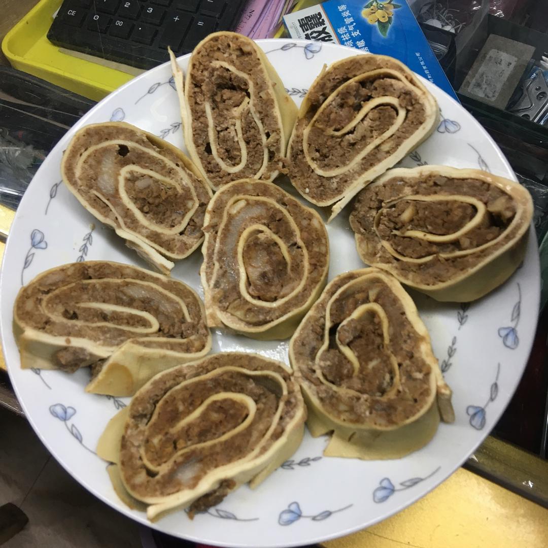 干豆腐蒸肉卷