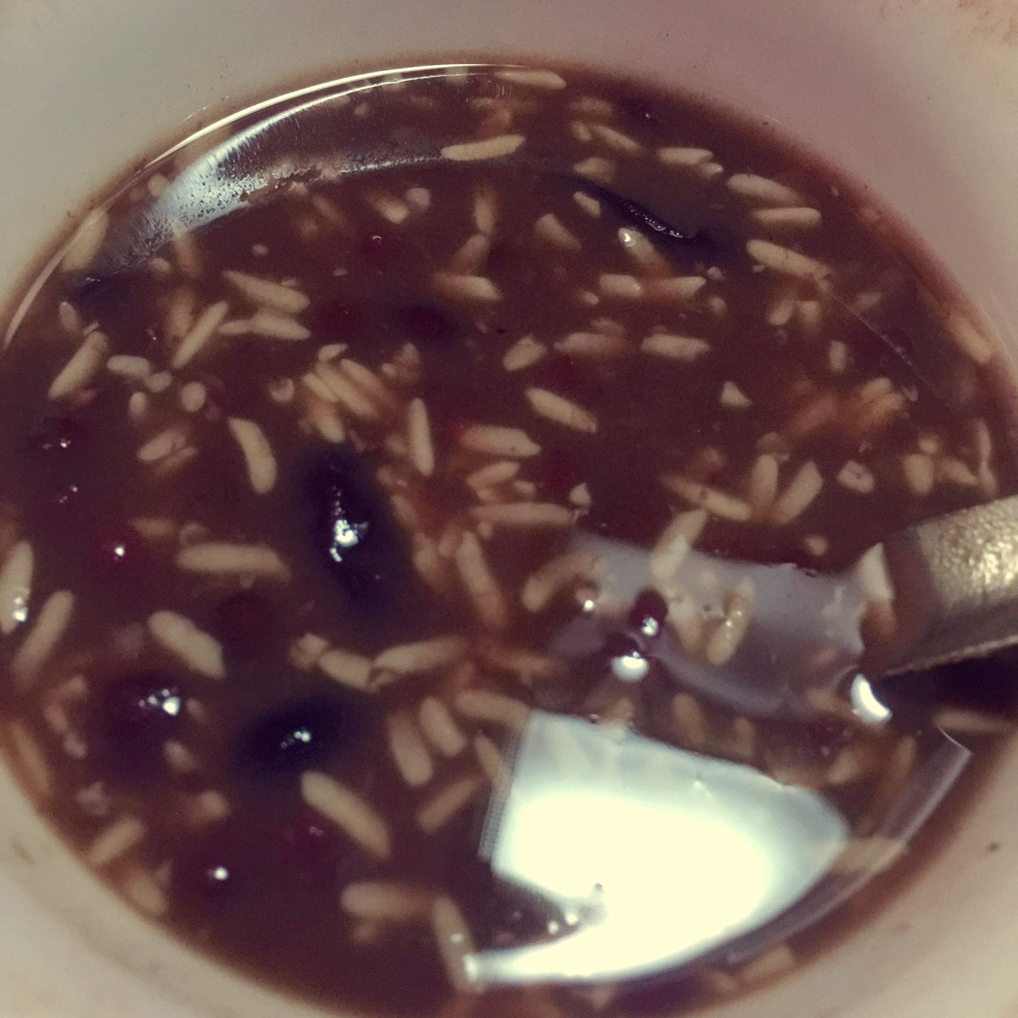红豆黑米酒酿粥
