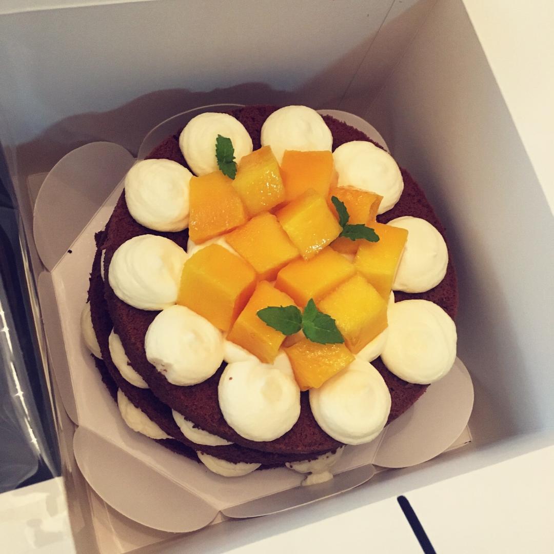 【零失败】不会裱花没关系的水果裸蛋糕 芒果裸蛋糕 完美戚风胚