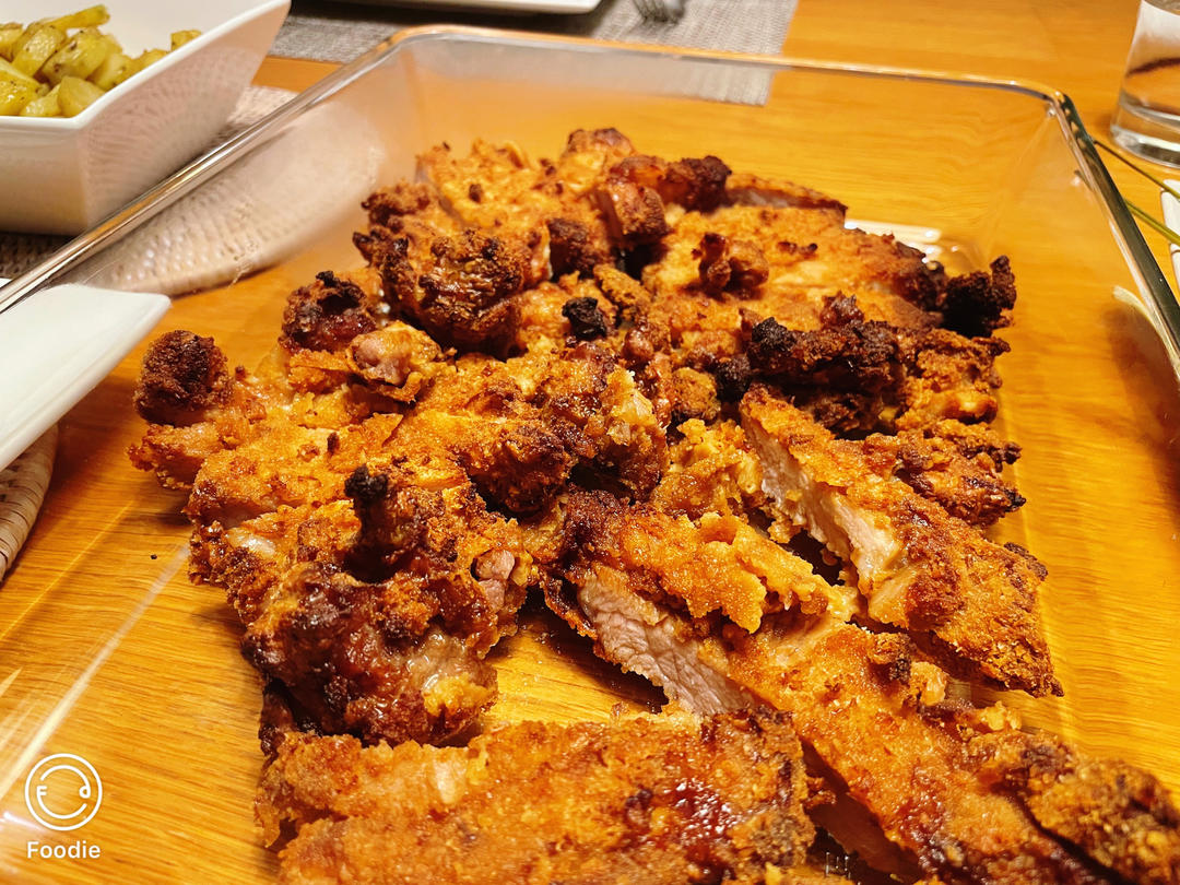 烤箱版炸猪排（只要一勺橄榄油）（媲美传统）（空气炸猪排）