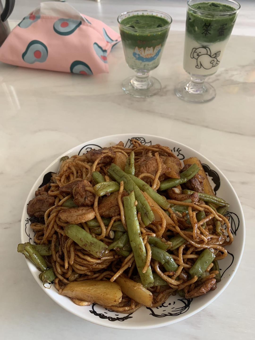 地道老北京扁豆焖面 豆角焖面 太好吃小心吃撑哦