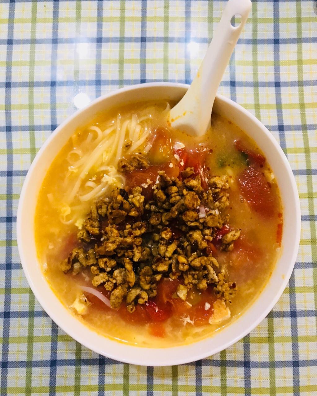 番茄鸡蛋肉沫面