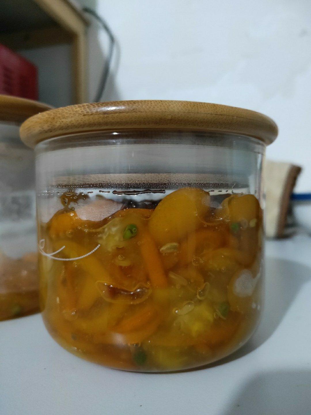 金桔酱润肺止咳化痰疗效好。金桔酱。