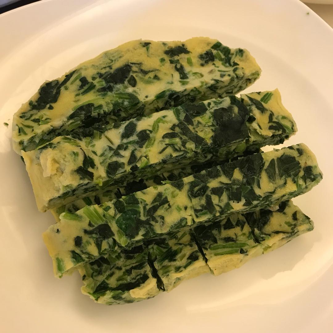 蘸汁菠菜鸡蛋糕——春季养生多吃菠菜