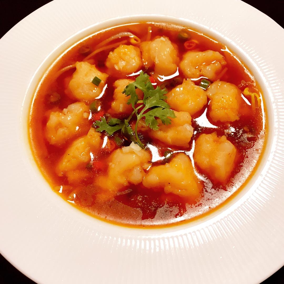 玲雪娜雅做的自制水煮虾滑