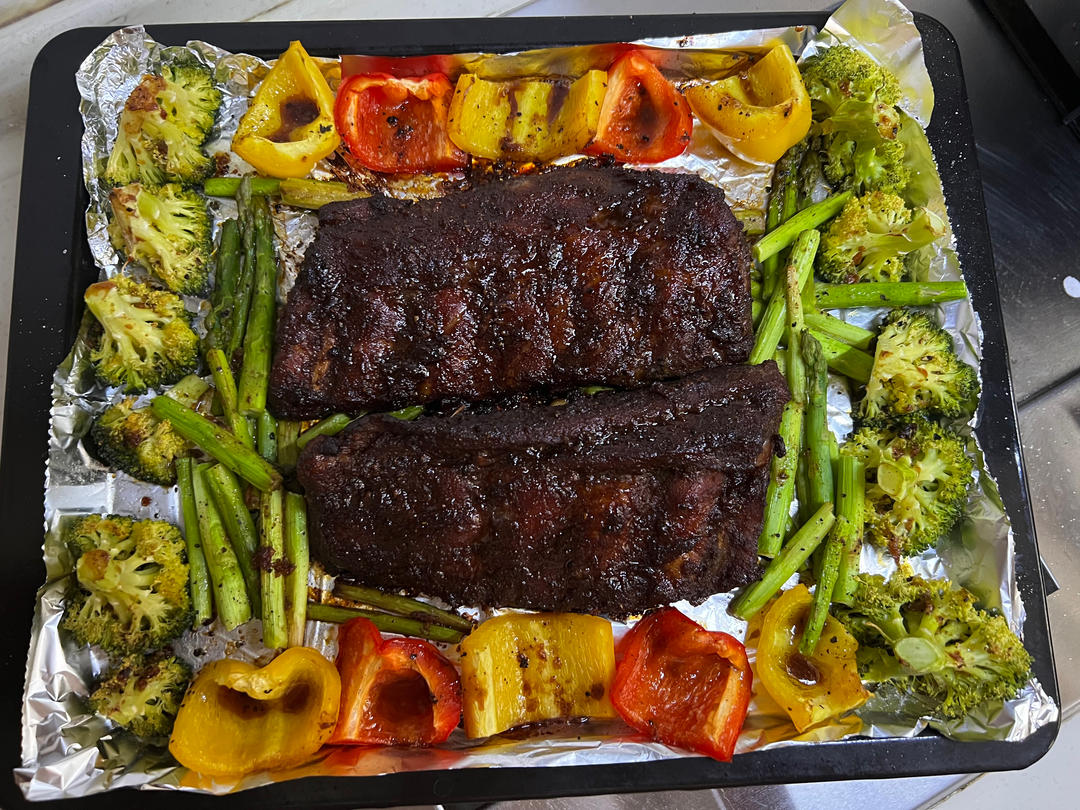 最简单的焦香软糯烤猪肋排