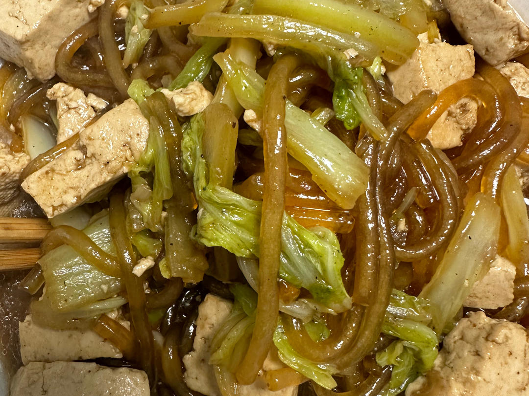 家常白菜炖粉条加豆腐泡