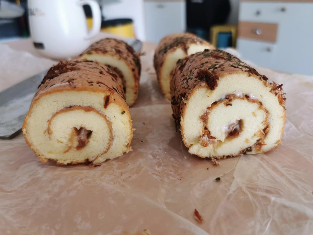 ⭕️香葱肉松蛋糕卷｜咸香美味｜细腻松软