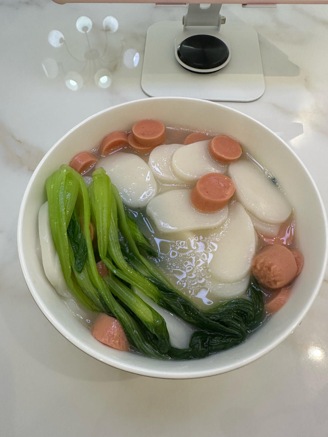 家的味道：青菜肉丝年糕汤