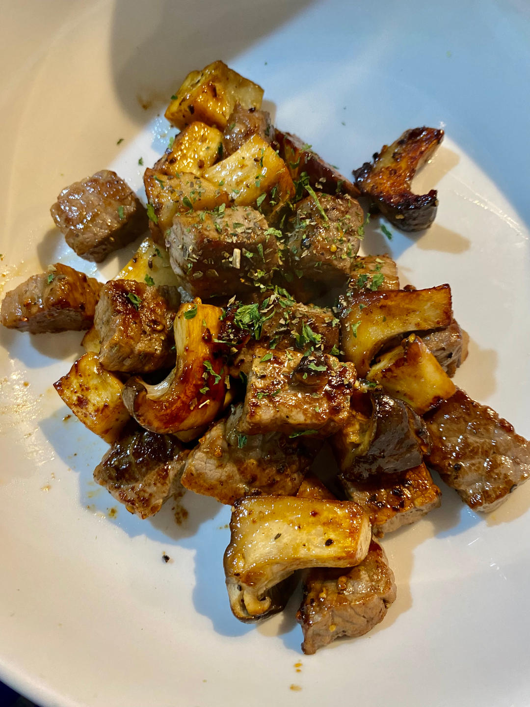 黑胡椒杏鲍菇牛肉粒