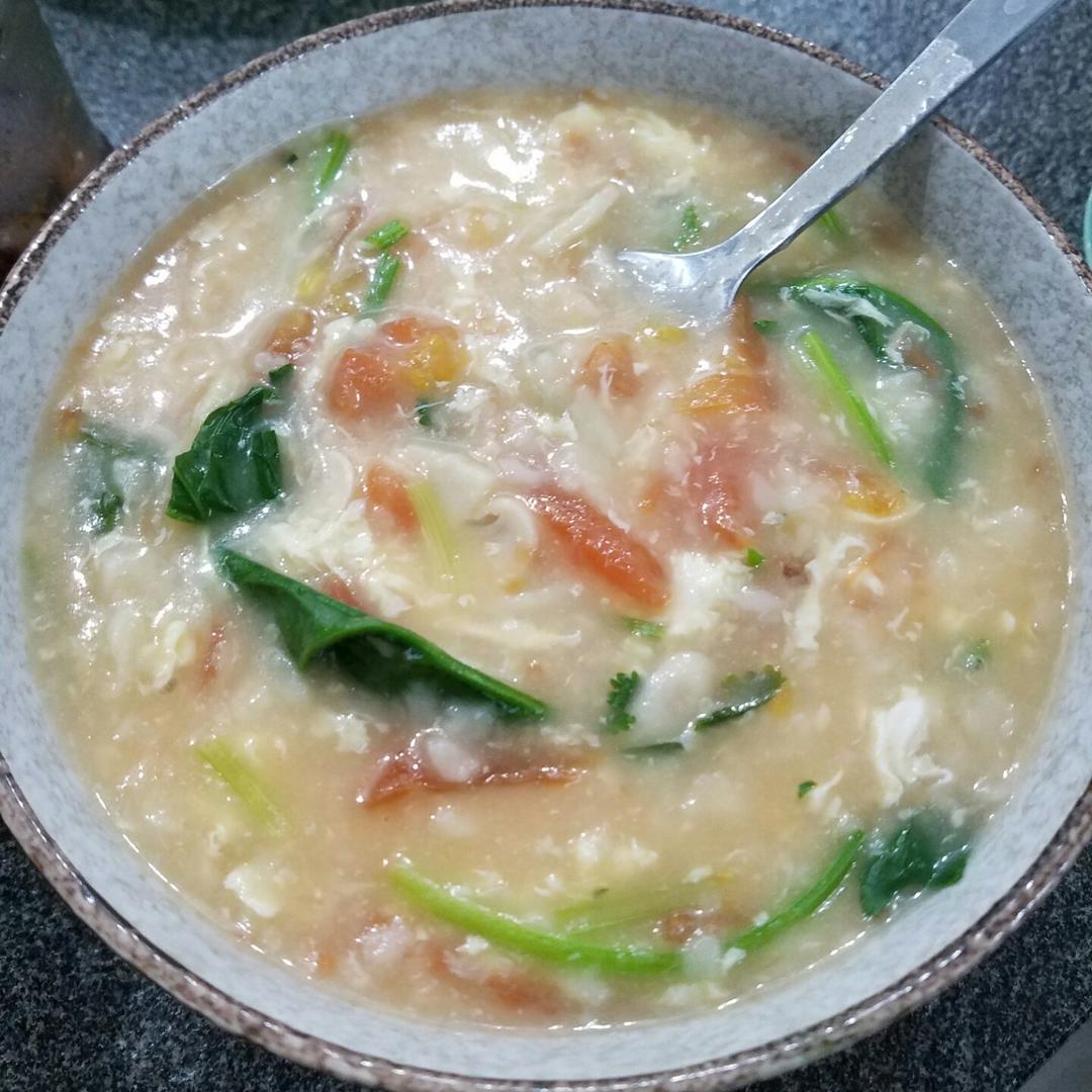 番茄蘑菇疙瘩汤