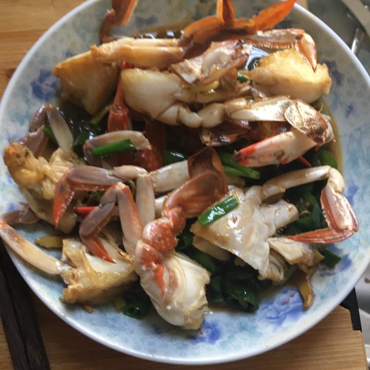葱姜炒梭子蟹（very easy）