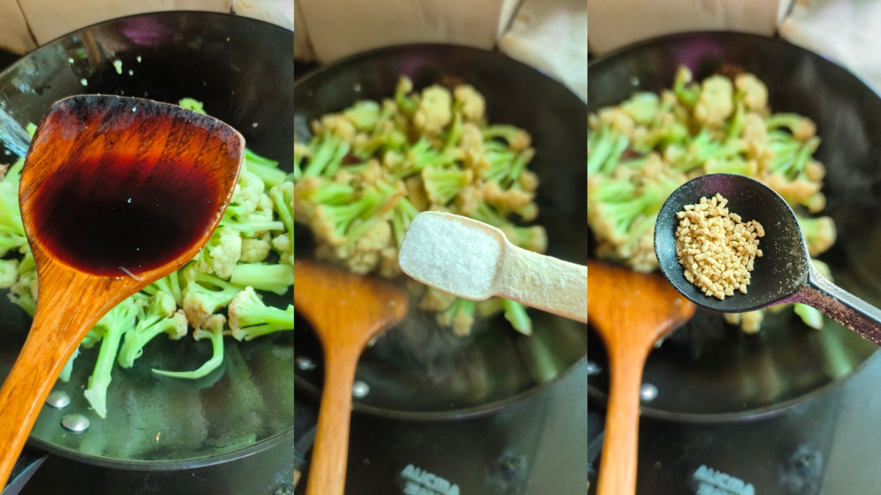 素炒花菜的做法 步骤4