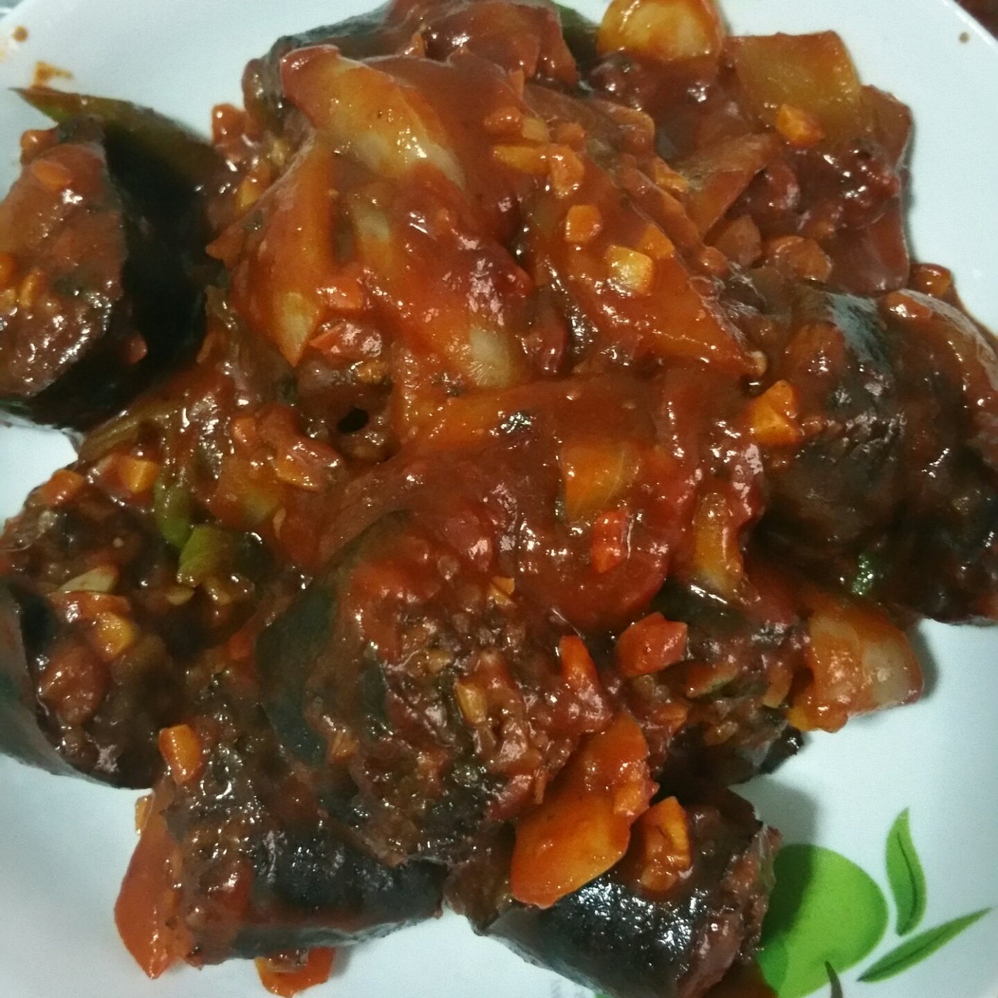 韩国辣酱炒血米肠