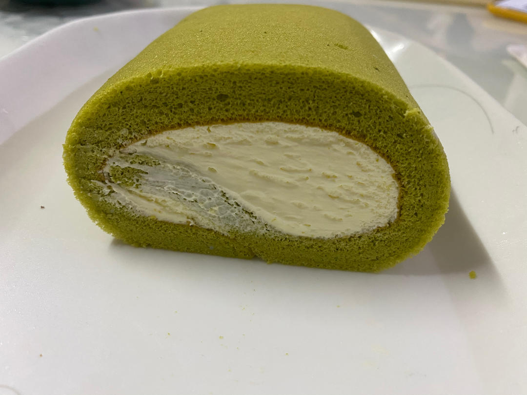 抹茶奶油蜜豆蛋糕卷‼️夏日小清新