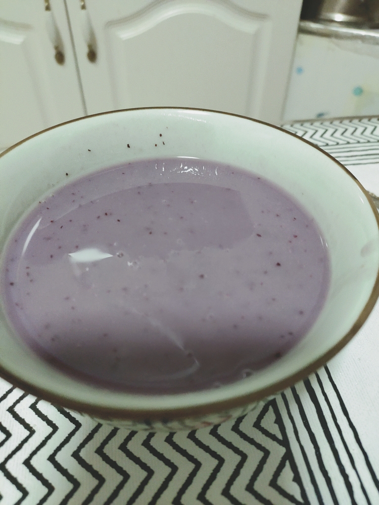 快手营养早餐－紫薯米糊的做法