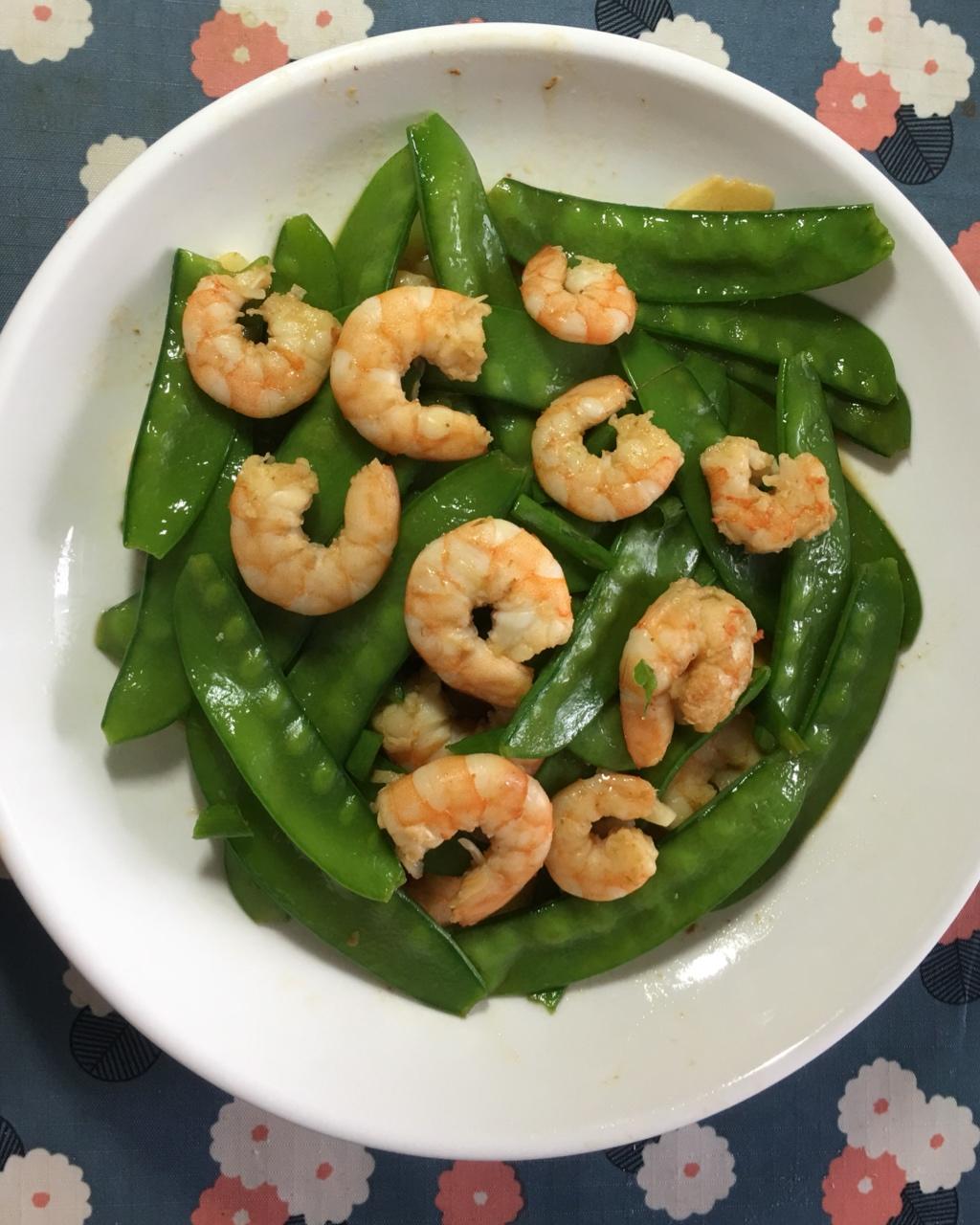 荷兰豆炒虾仁