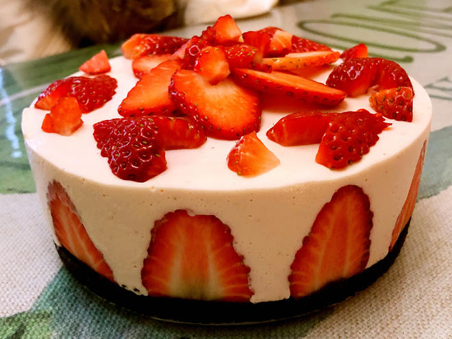 草莓冻芝士蛋糕（6寸）的做法