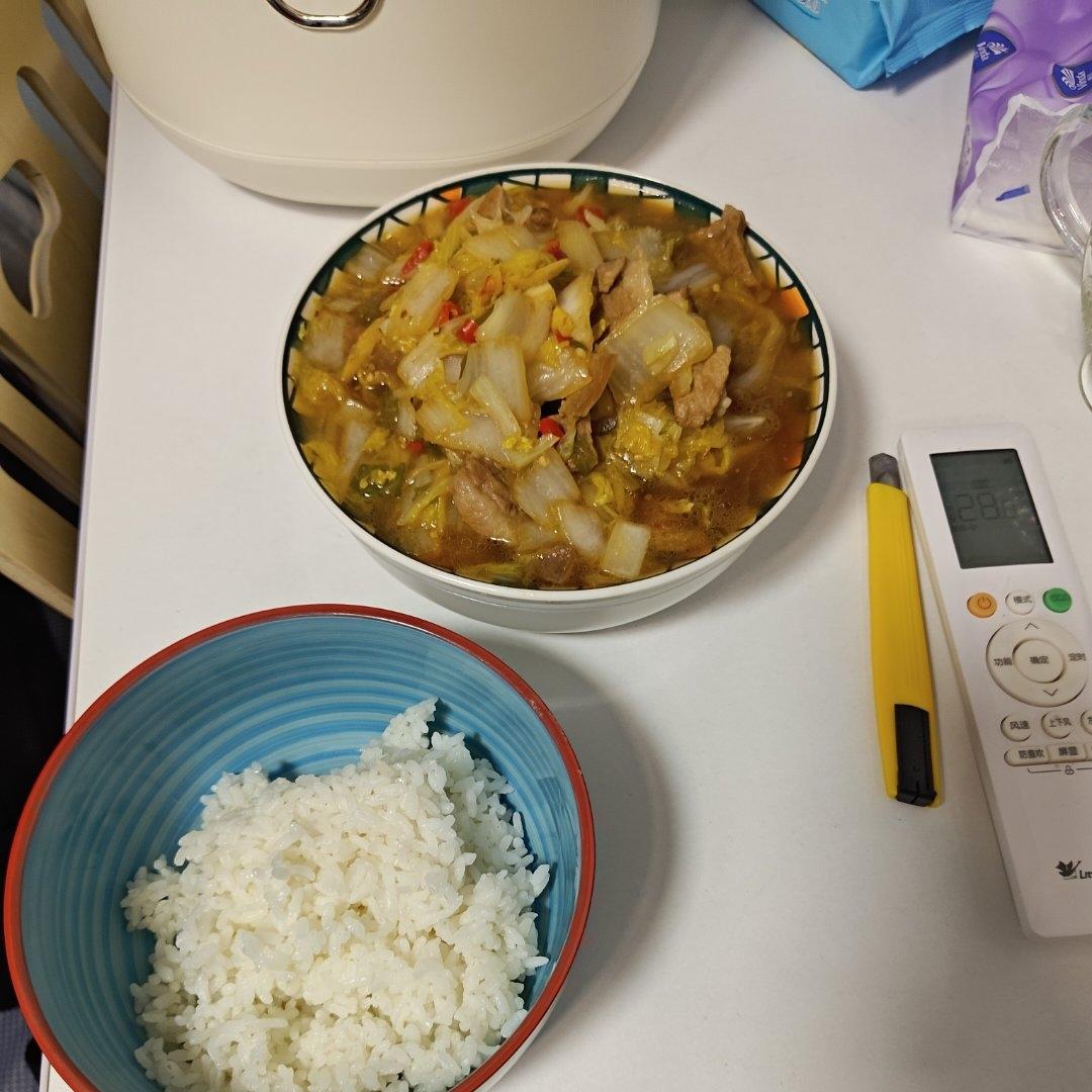下饭必备(白菜炒肉）