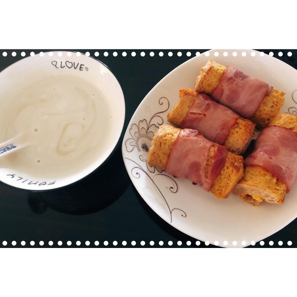 惊艳培根鸡蛋吐司卷