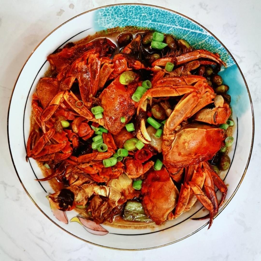 酱炒螃蟹（六月黄）毛豆