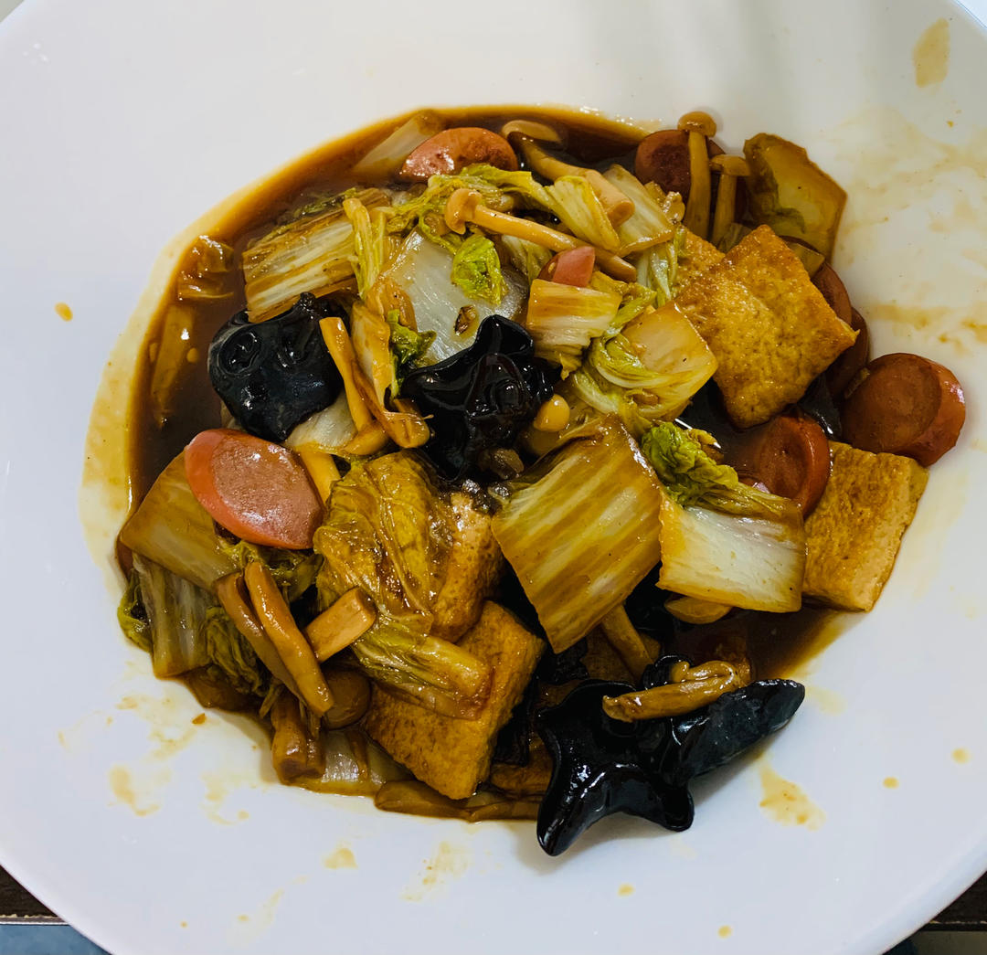 ✨无敌下饭❗️好吃到哭的白菜火腿豆腐煲