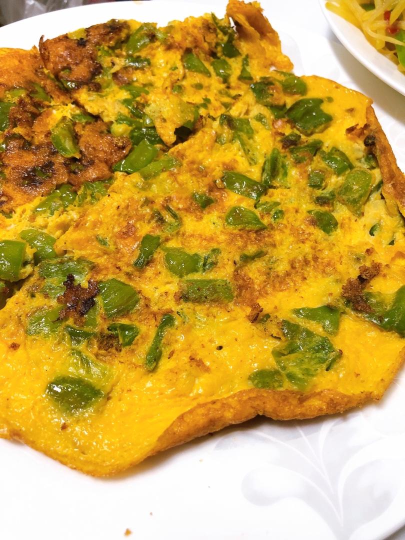 某伊做的青椒斩蛋零失败下饭菜好吃看得见