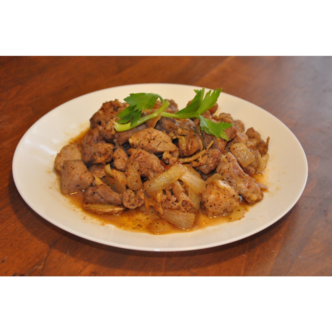 香蒜孜然猪肉(有点肉串口感哦)