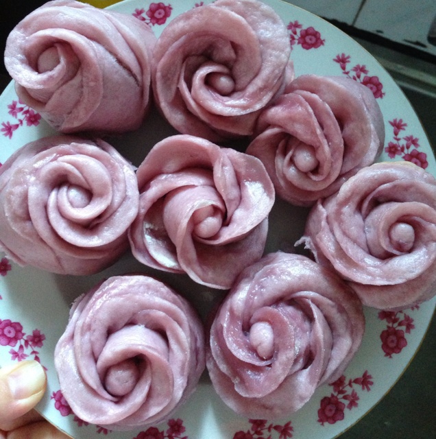 紫薯玫瑰花馒头