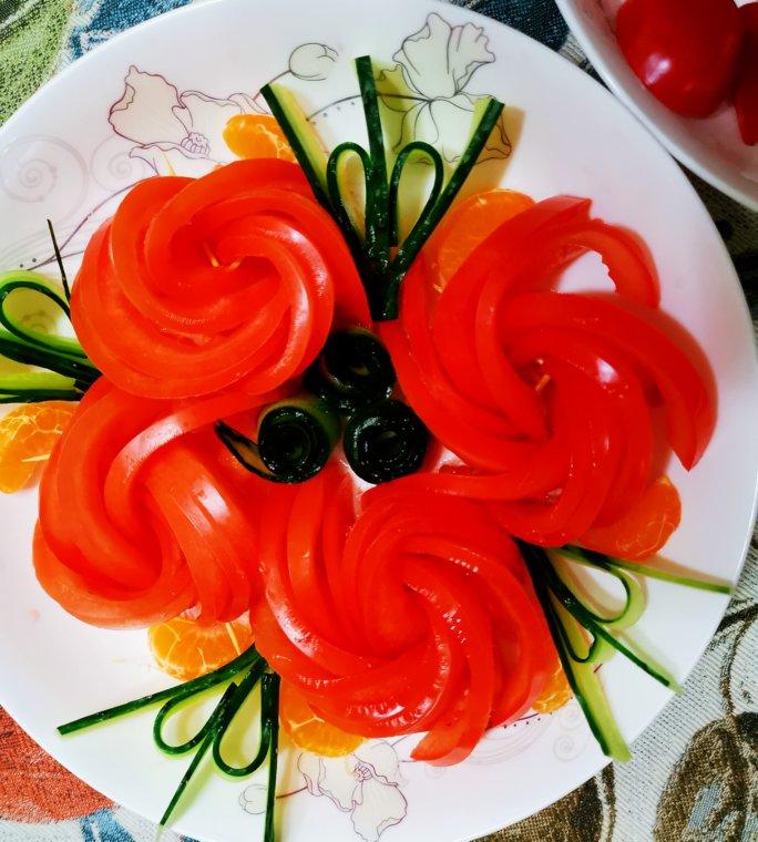 遇l见做的高颜值摆盘西红柿花