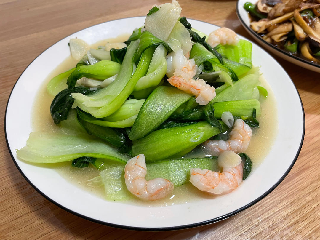虾仁炒油菜