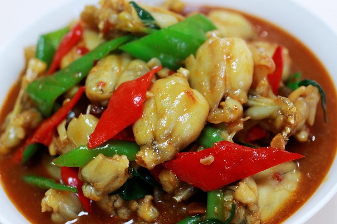 彩椒炒牛蛙