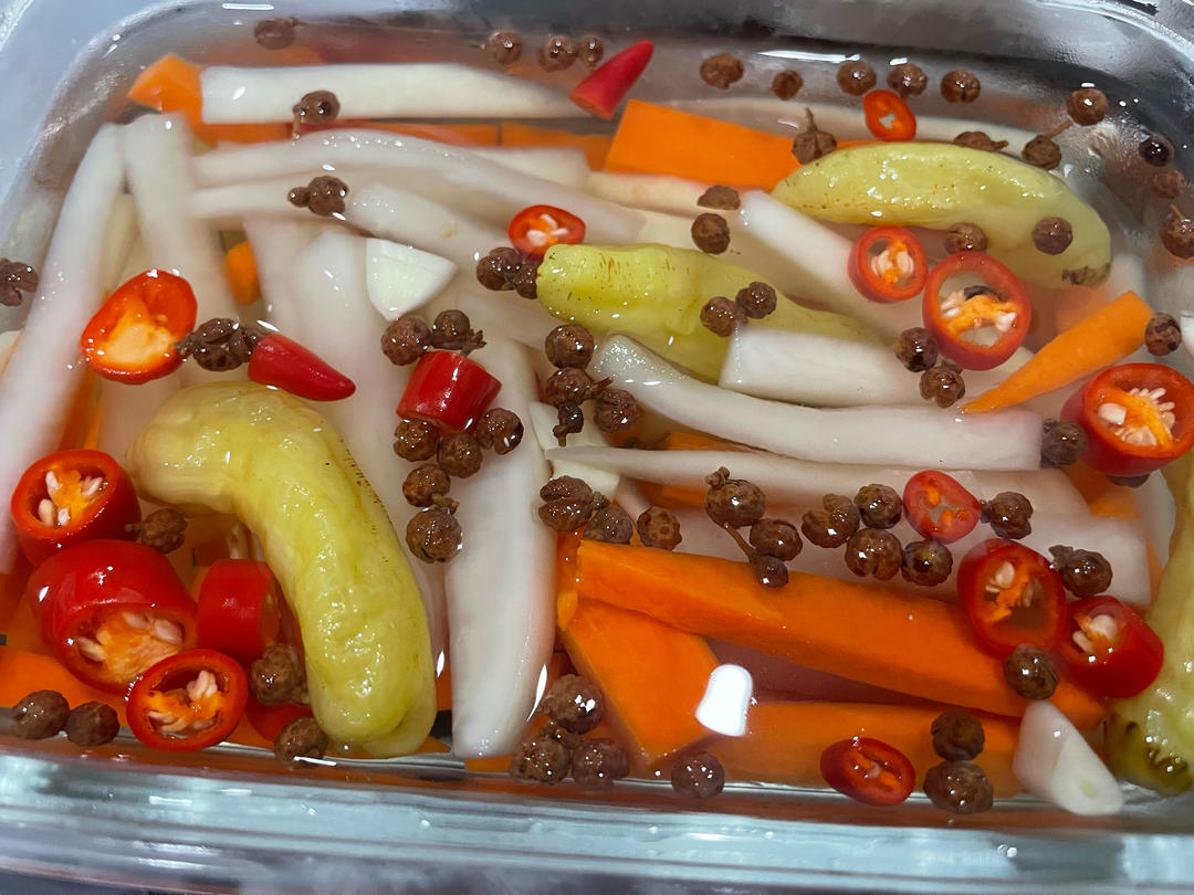 凉菜-醋腌三色萝卜