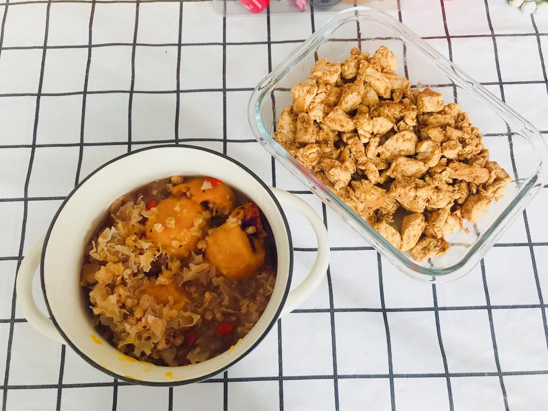 南瓜糯米紫薯丸子