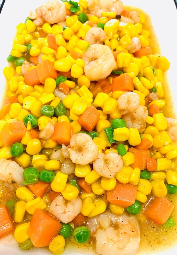 三色炒虾仁
