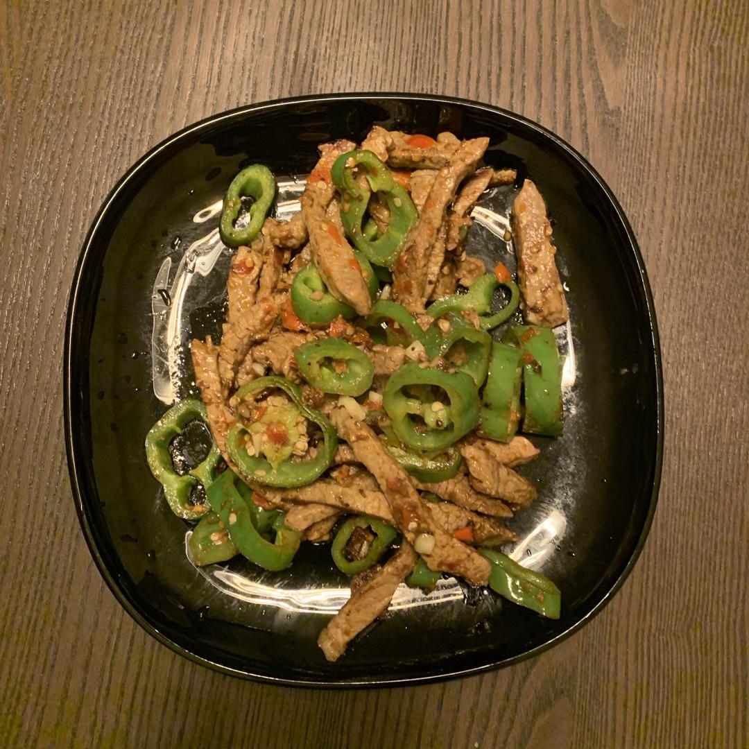 小白菜炒牛肉-麻辣！