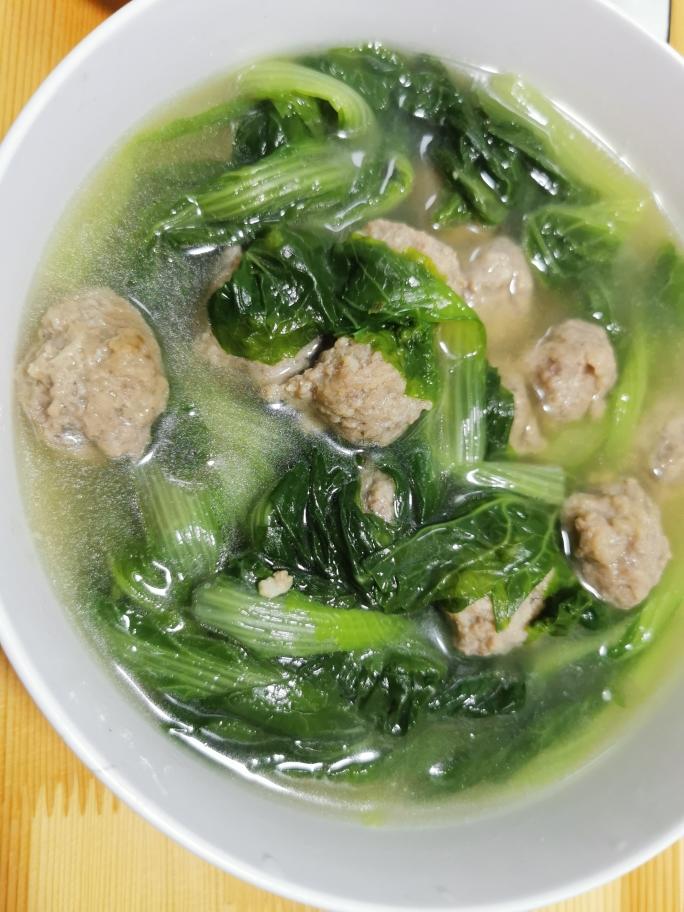 羊肉丸子小白菜汤的做法