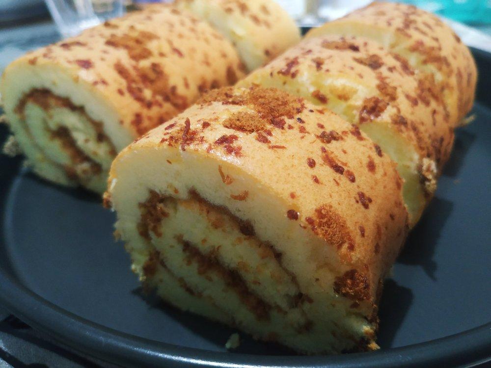 香葱肉松蛋糕卷这样做‼️满屋飘香（小视频食谱）