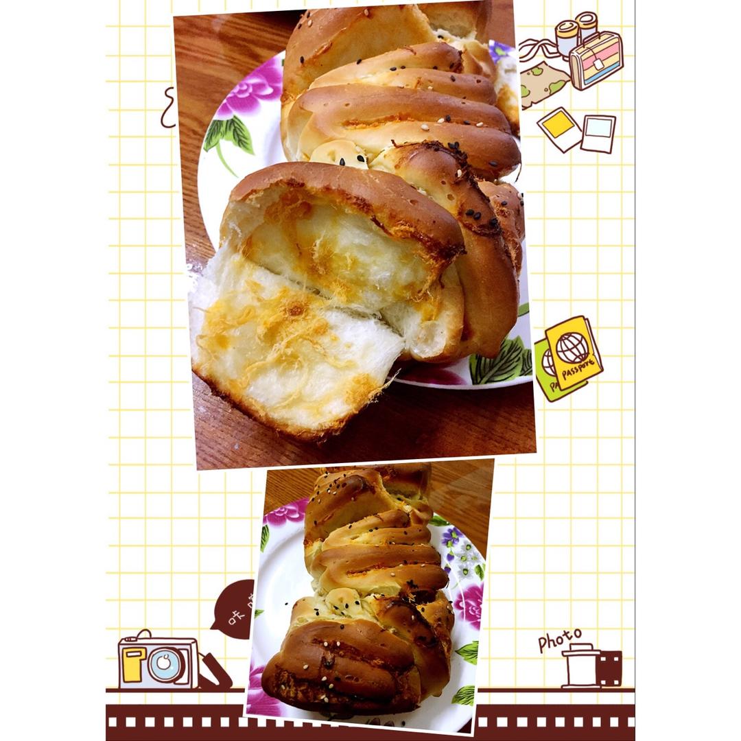 手撕千层肉松面包