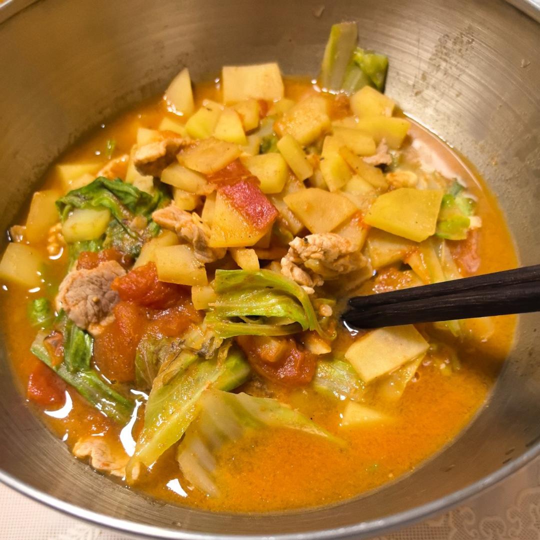 番茄土豆蔬菜汤🥣10分钟一锅出