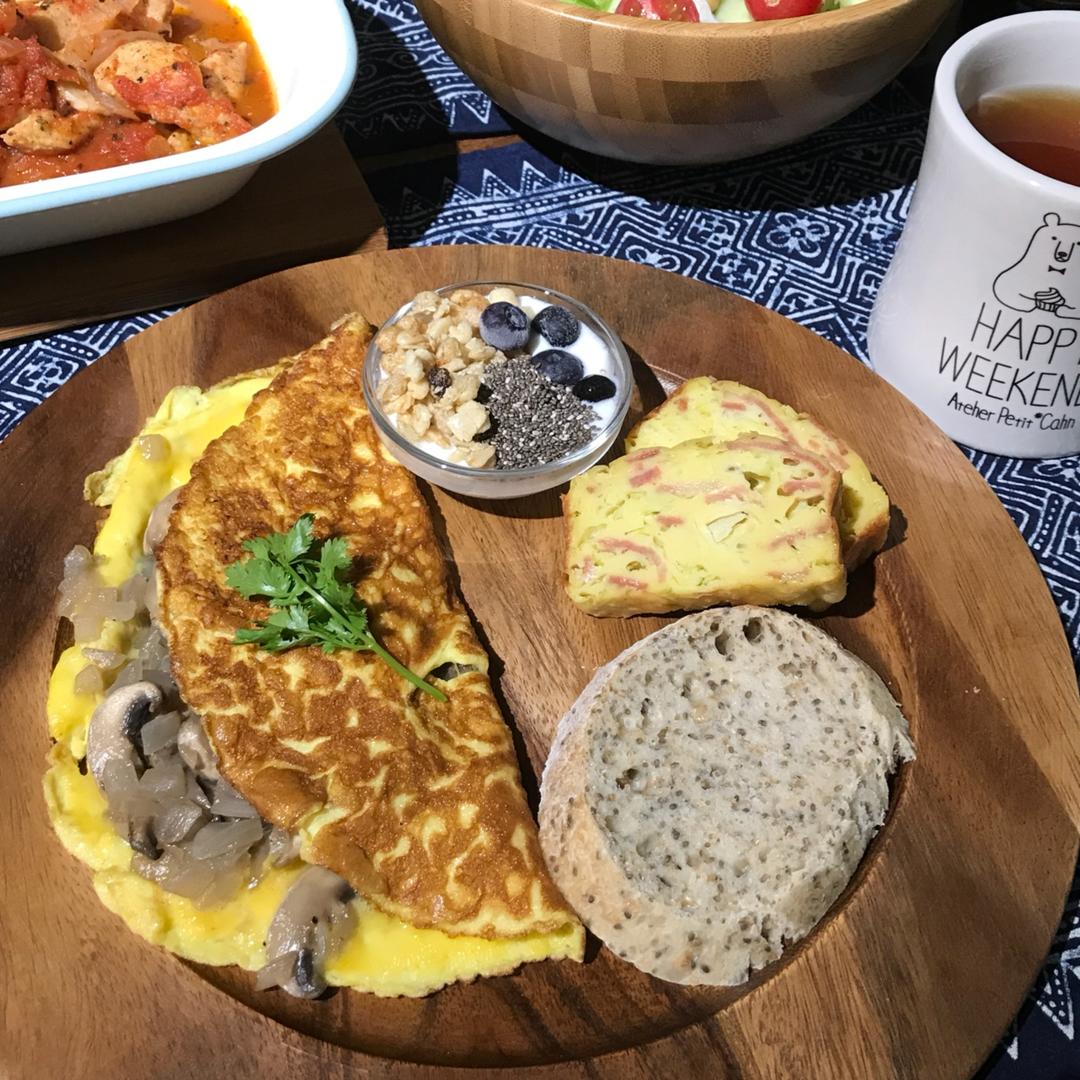 黄油蘑菇煎蛋卷