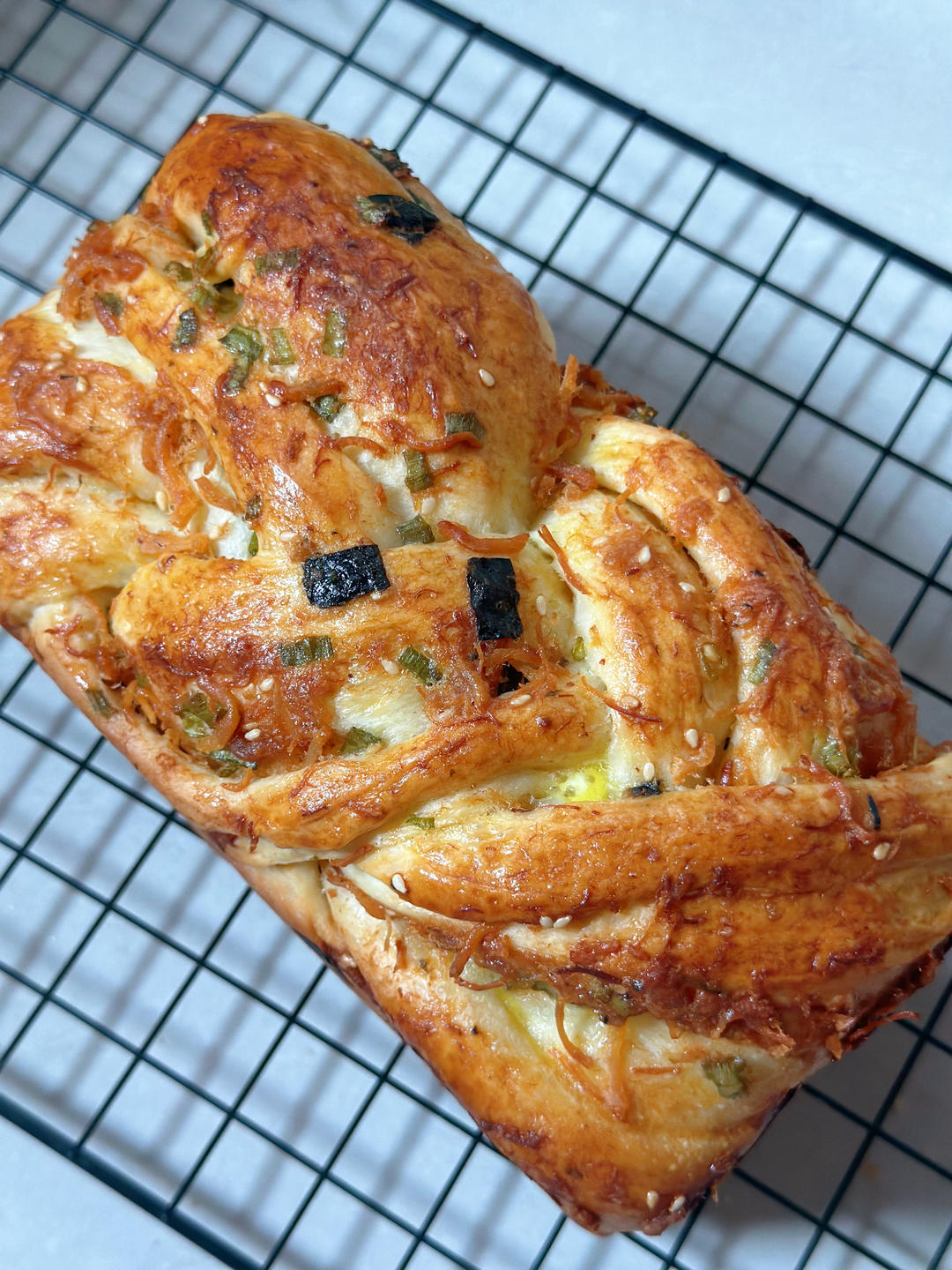 香葱肉松手撕吐司