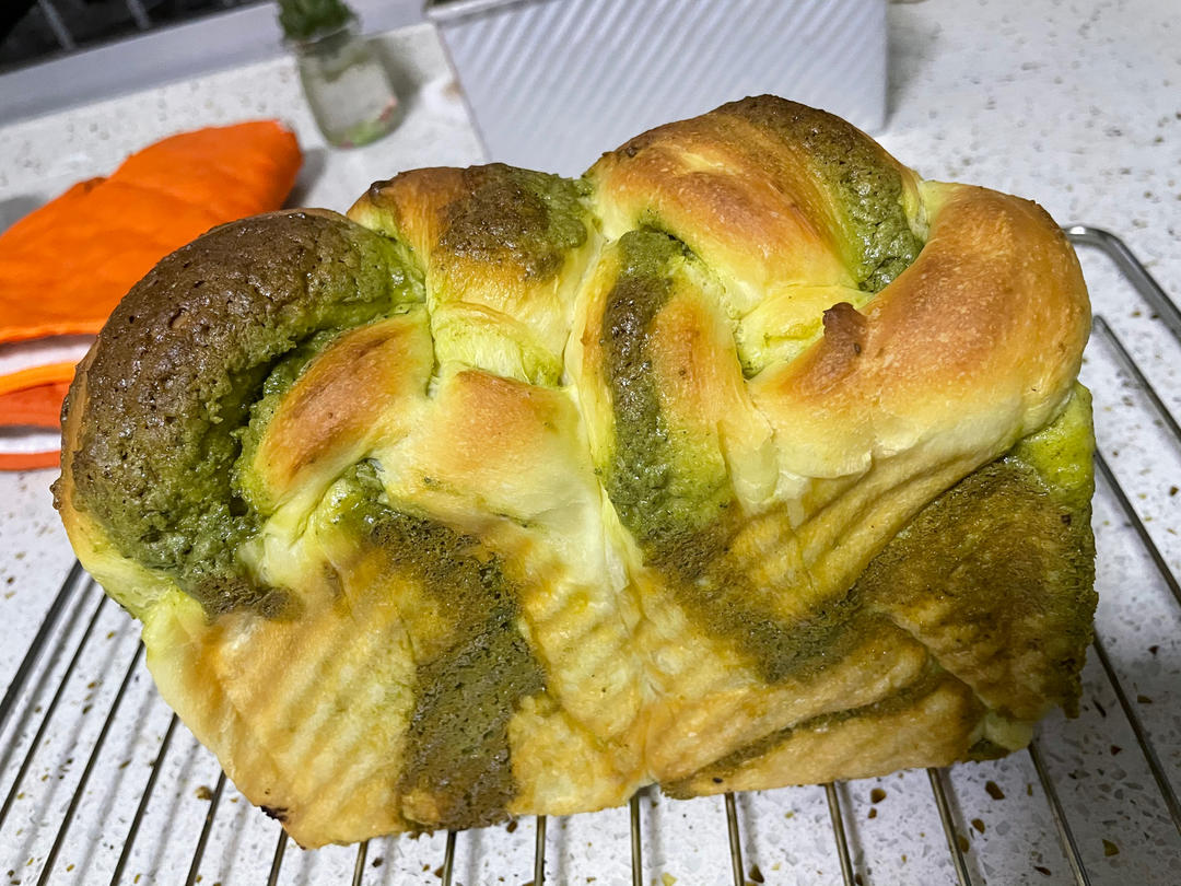 绿色心情---抹茶手撕小吐司