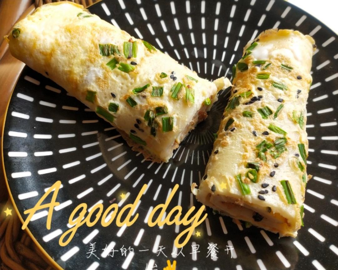 早餐葱香海苔肉松饼的做法