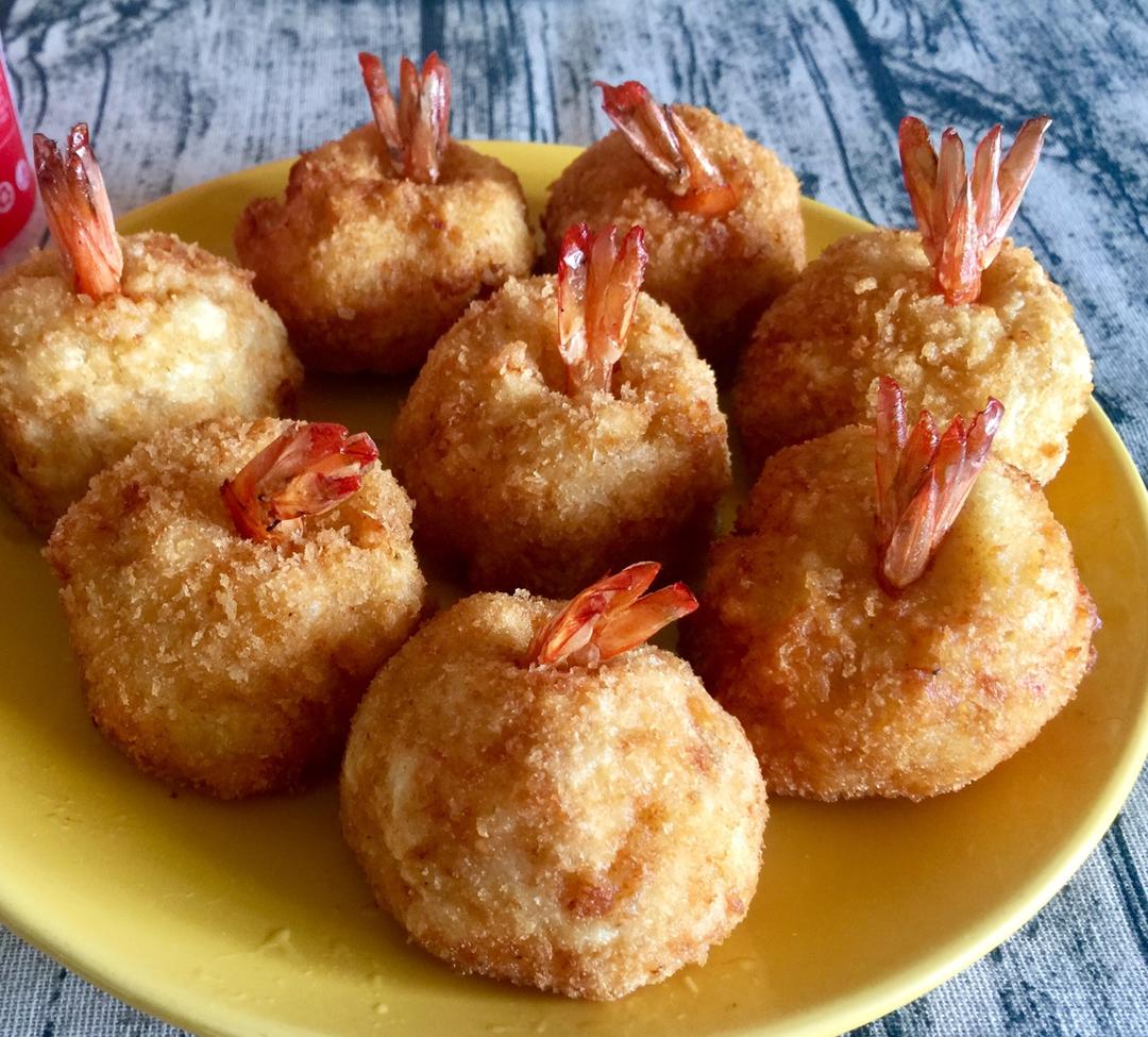 黄金土豆泥虾球